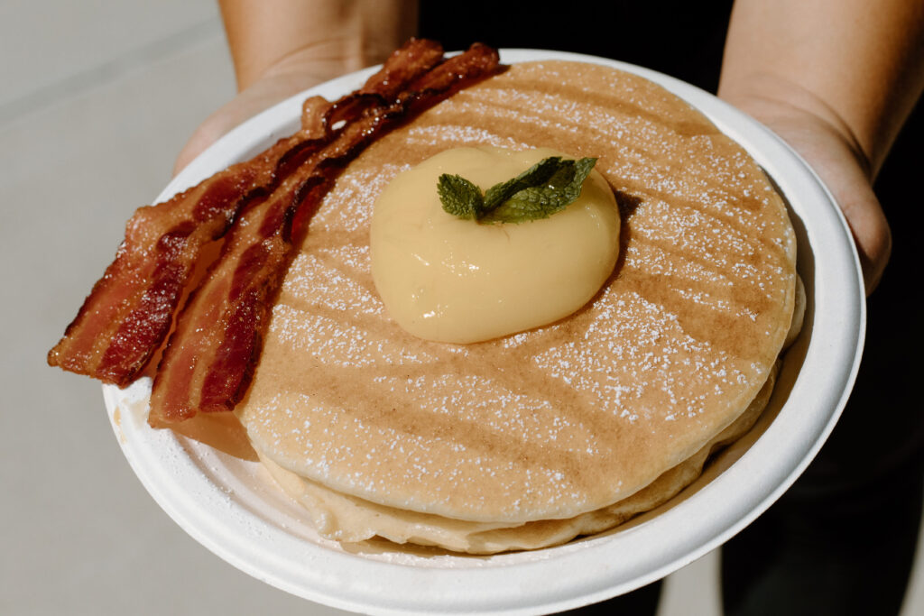 Sunny Stacks Pancakes with Bacon